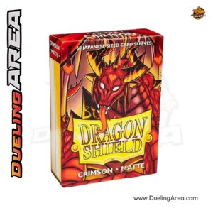 Dragon Shield Matte Japanese Sleeves - Crimson (60-Pack)  - حافظه بطاقات درع التنين اليابانية غير اللامعة - قرمزي (عبوة من 60 قطعة)