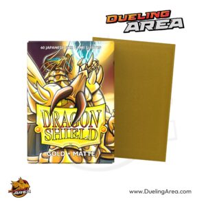 Dragon Shield Matte Japanese Sleeves - Gold (60-Pack) - Dragon Shield Card Sleeves - حافظه بطاقات درع التنين اليابانية غير اللامعة - ذهبية (عبوة من 60 قطعة)